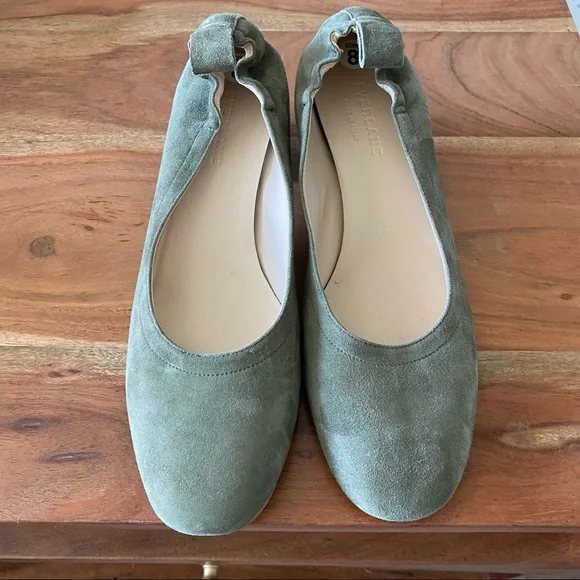 New Everlane Green Suede Day Heels - Picture 2 of 5